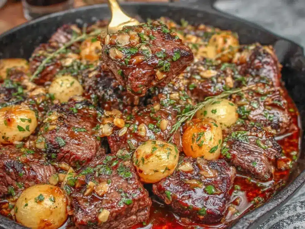 garlic butter steak bites - featured image