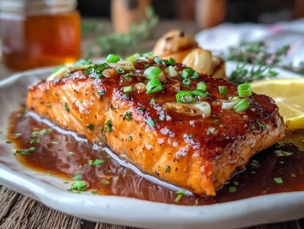 honey garlic glazed salmon - featured image