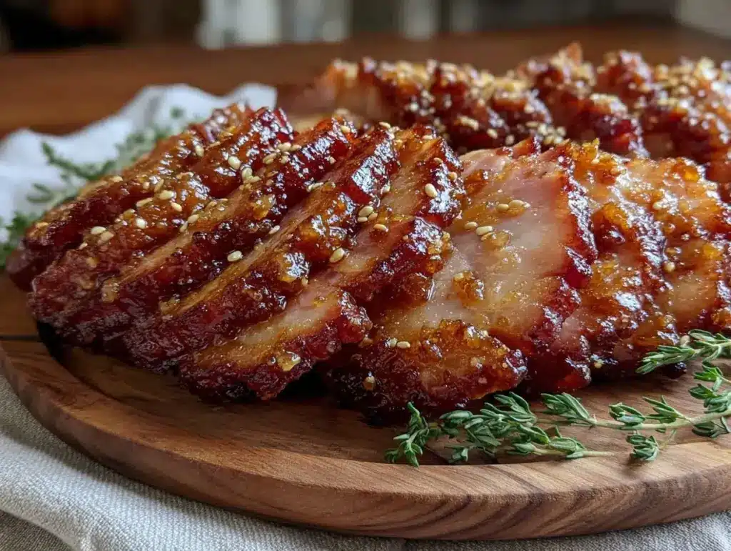 honey mustard glazed ham slices - featured image