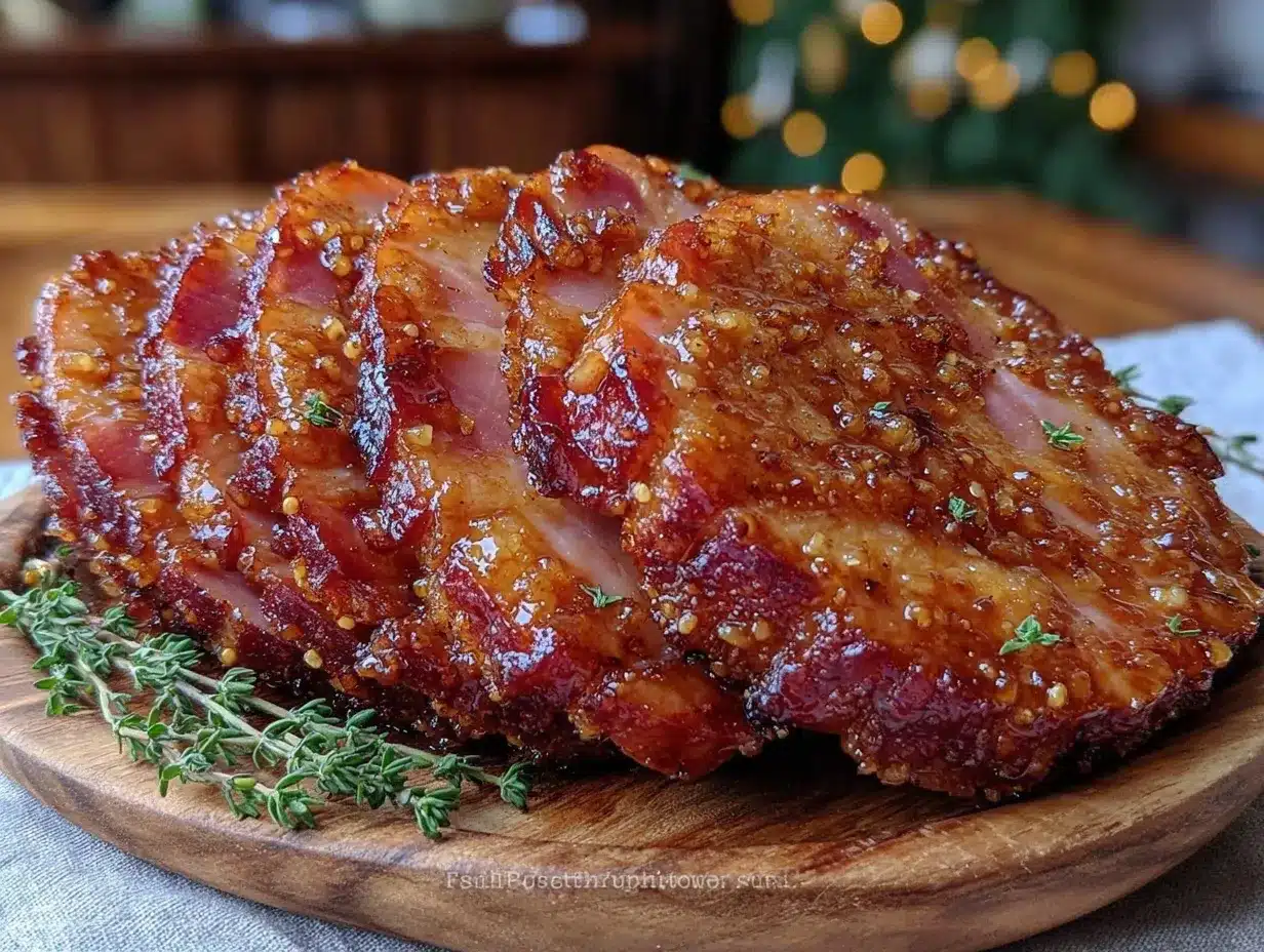 honey mustard glazed ham slices preparation steps