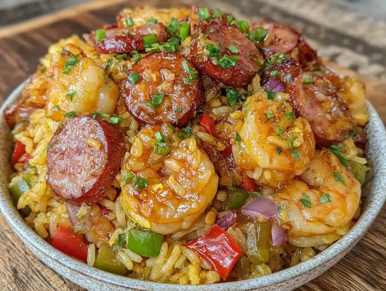 jambalaya with andouille sausage and shrimp preparation steps