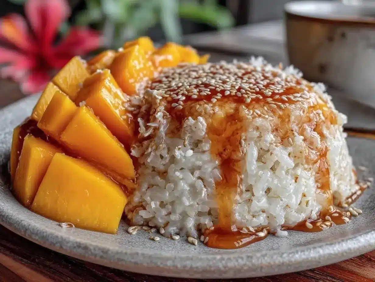 mango sticky rice dessert preparation steps