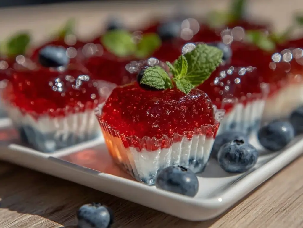 red white and blue jello shots - featured image