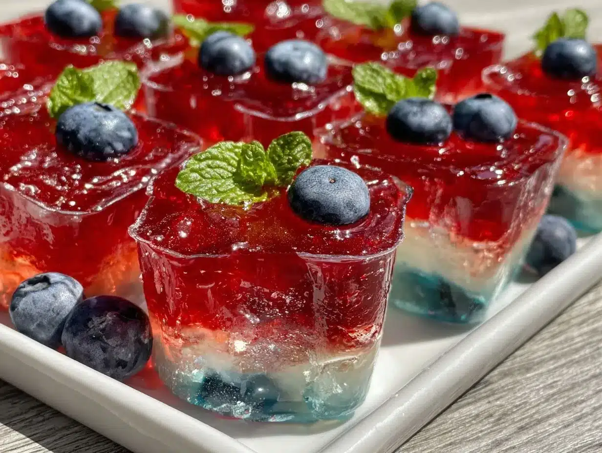 red white and blue jello shots preparation steps