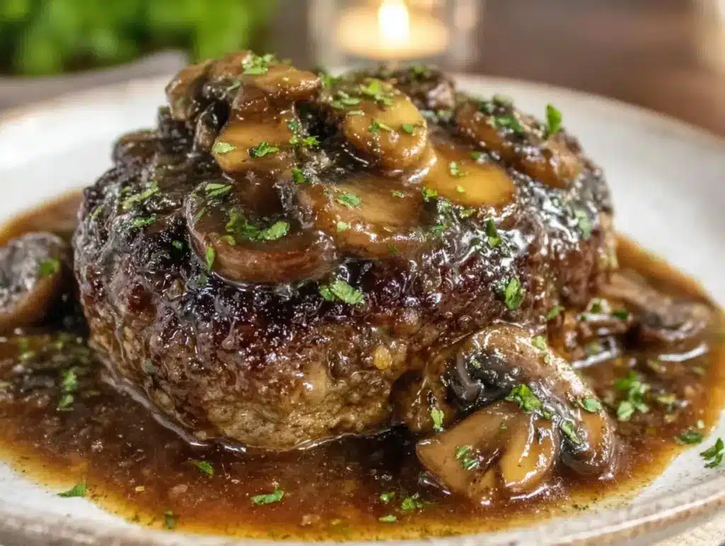 Salisbury steak with creamy mushroom gravy - featured image