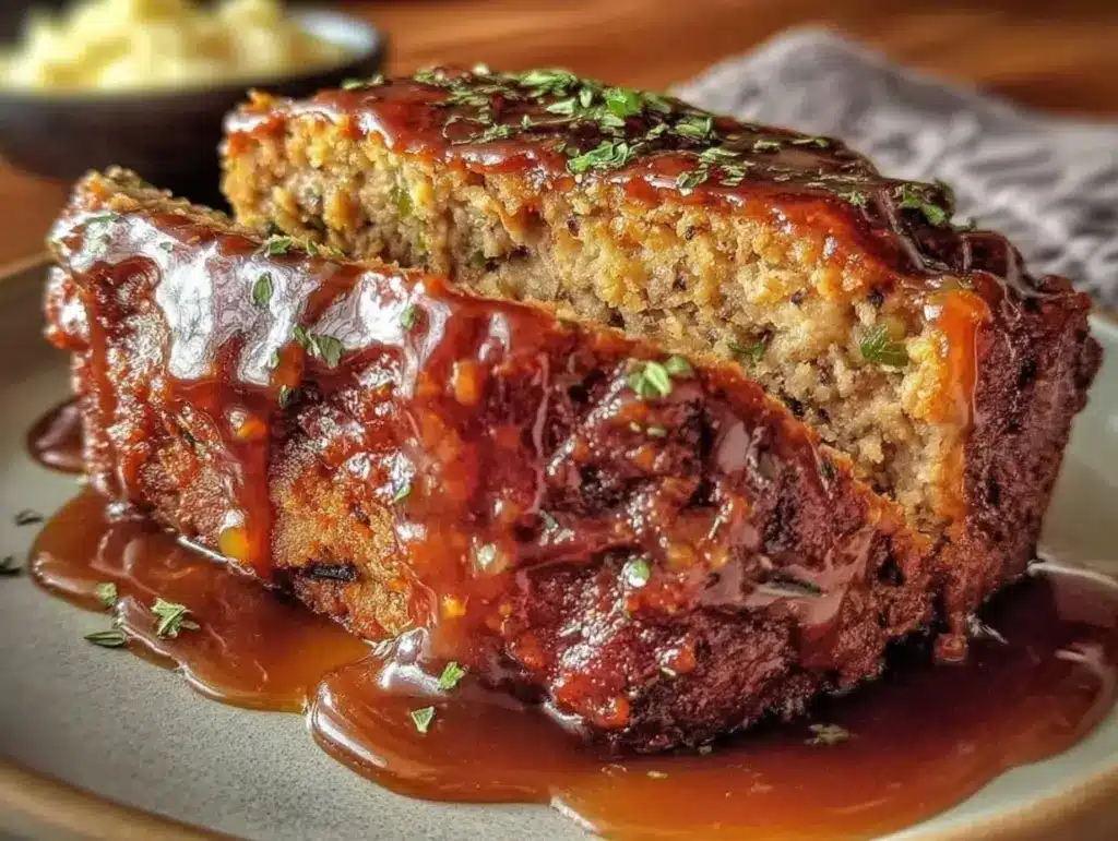 savory meatloaf with brown sugar glaze - featured image