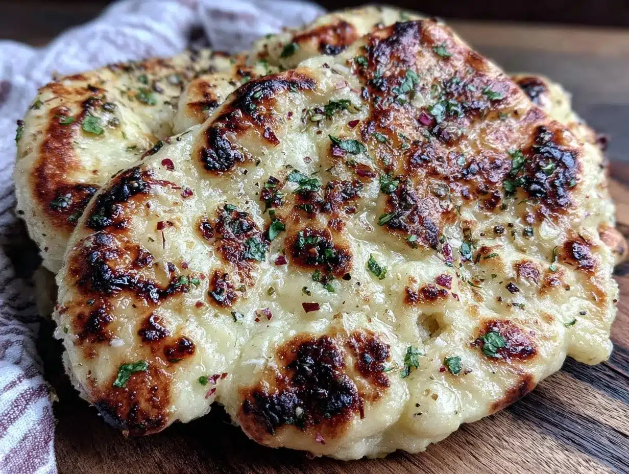 soft fluffy garlic naan bread preparation steps