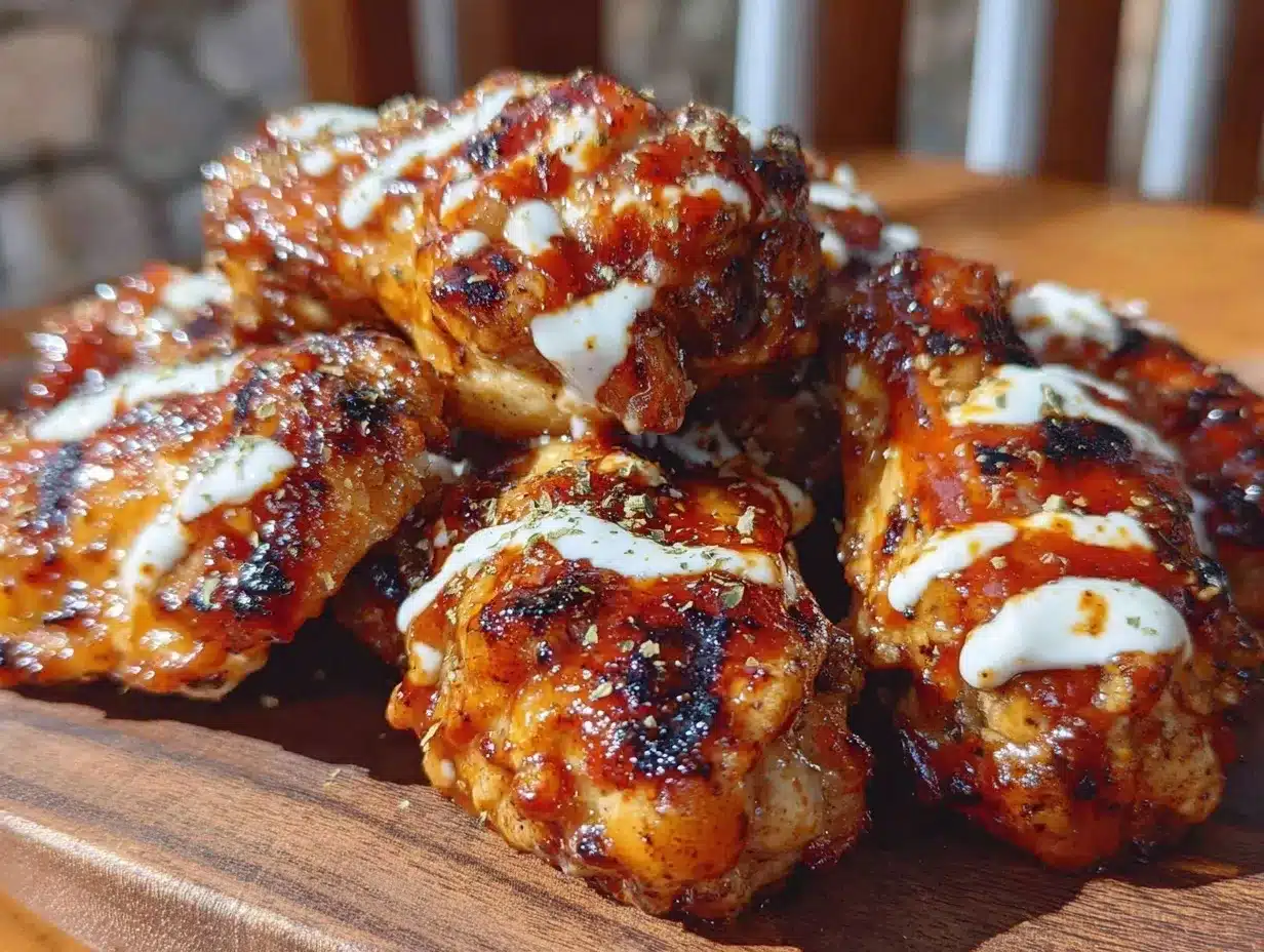 BBQ chicken wings with Alabama white sauce preparation steps