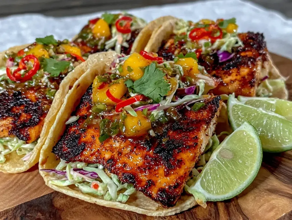 blackened mahi mahi tacos - featured image