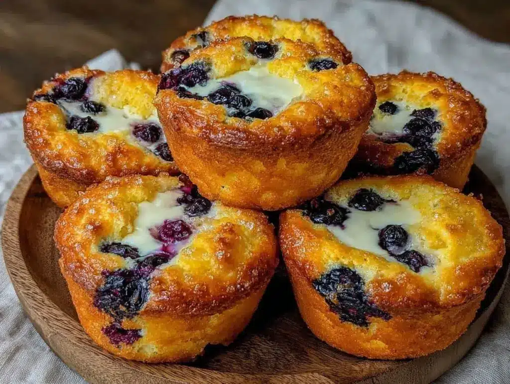 blueberry cream cheese muffins - featured image