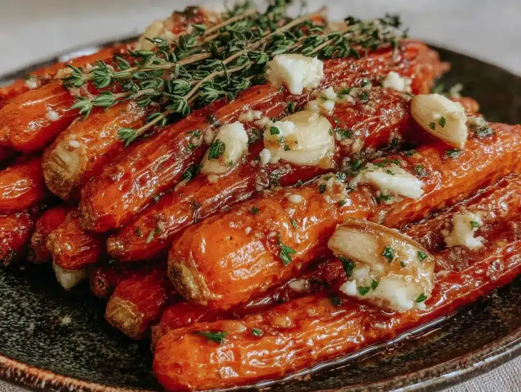 brown butter garlic roasted carrots - featured image