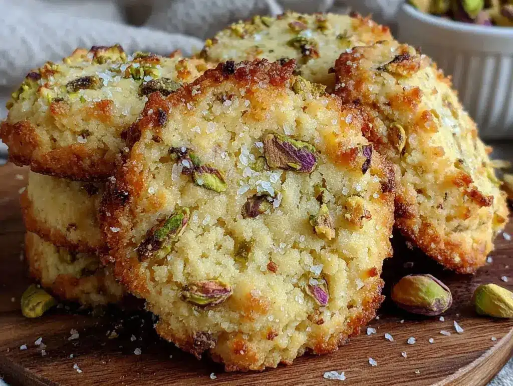 brown butter pistachio shortbread cookies - featured image