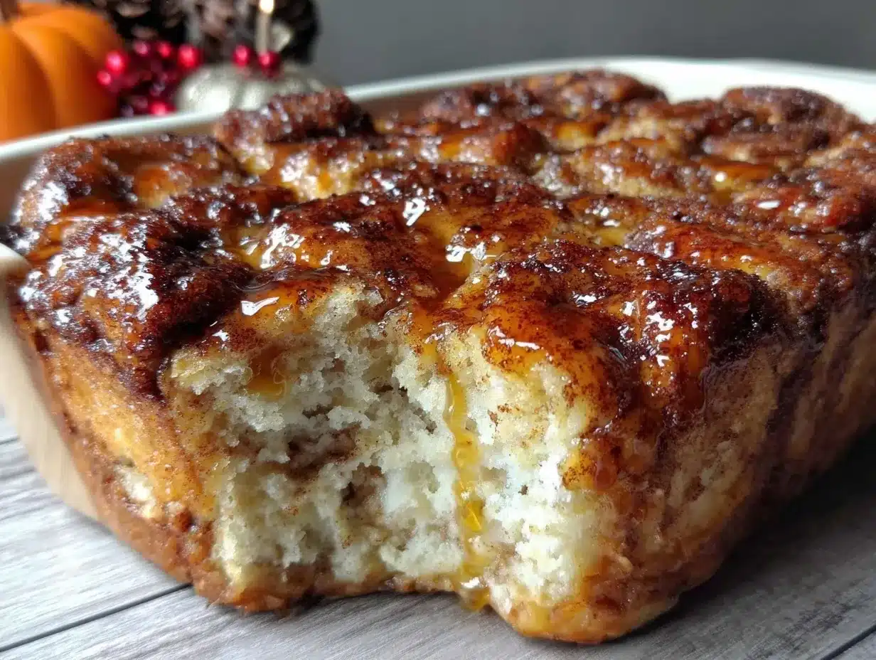 Cinnamon Roll French Toast Casserole preparation steps