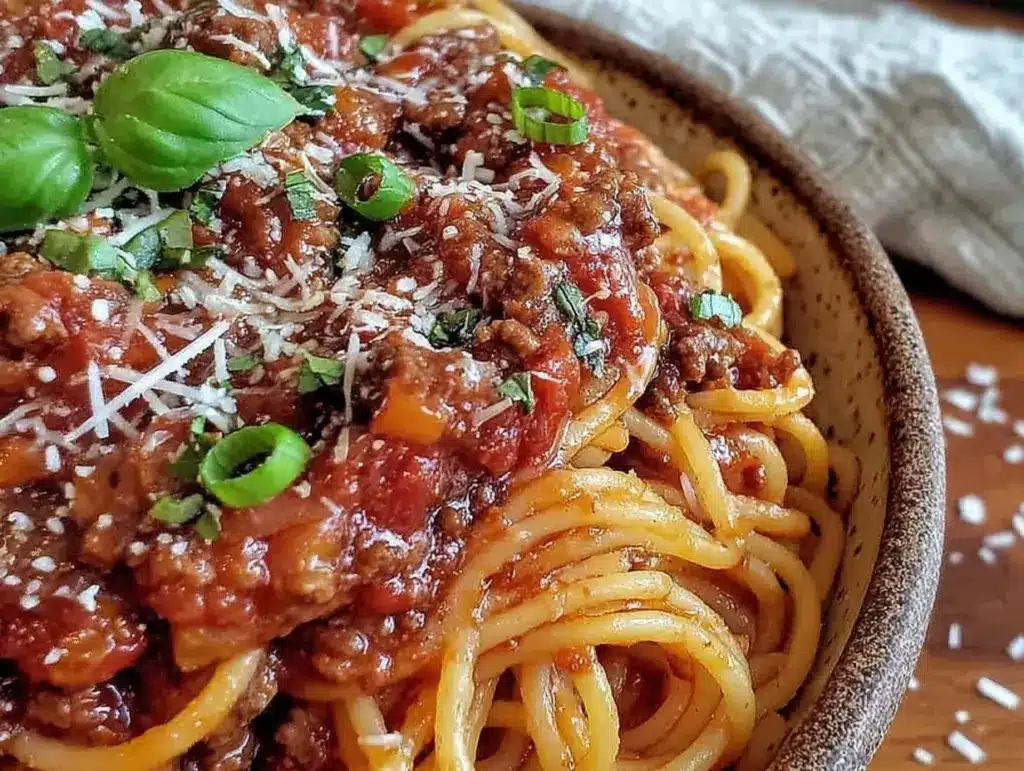 cozy spaghetti with meat sauce - featured image