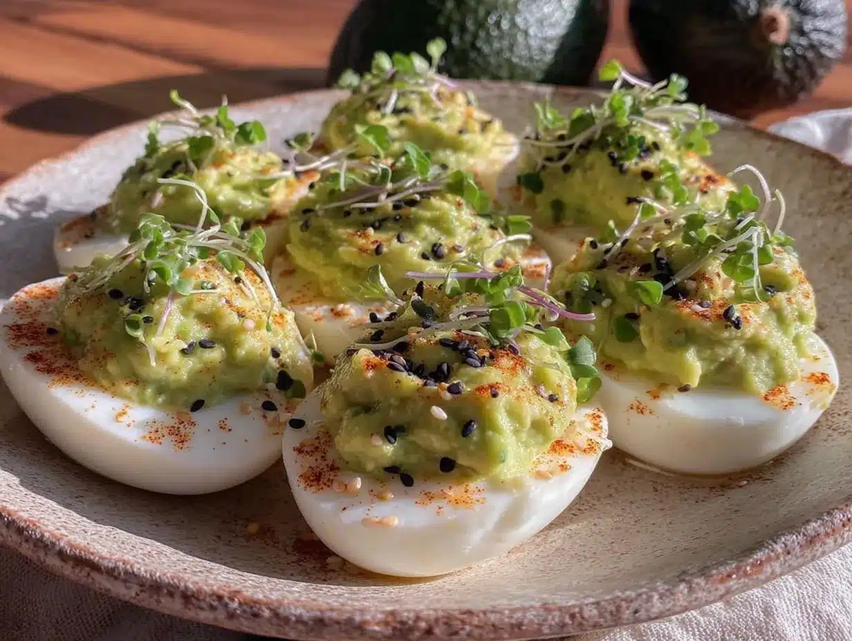 creamy avocado deviled eggs preparation steps