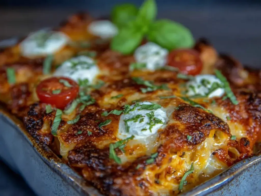 creamy baked ziti - featured image
