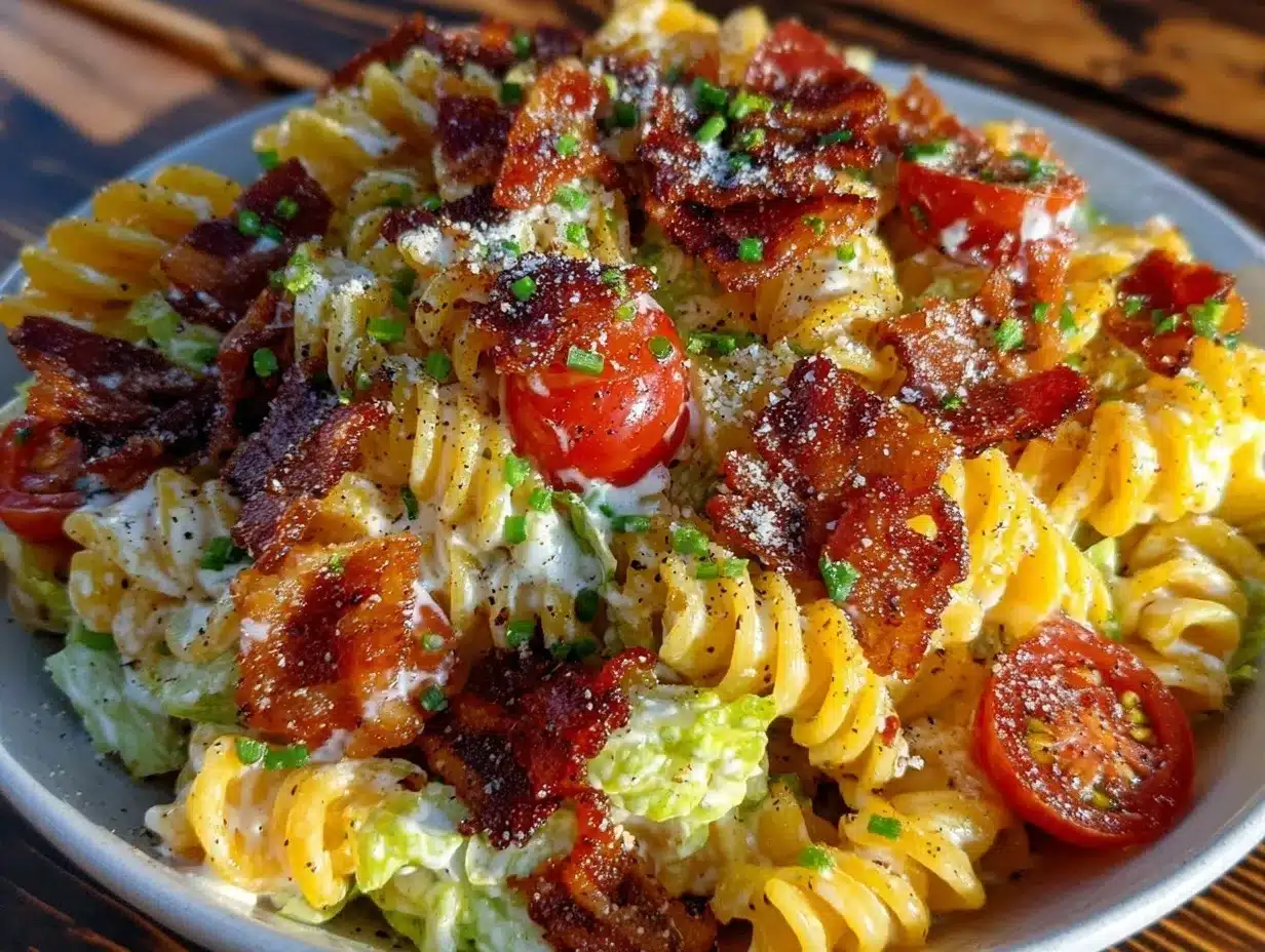 creamy BLT pasta salad preparation steps