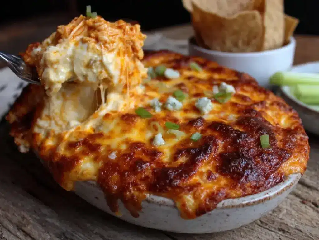 creamy buffalo chicken dip - featured image