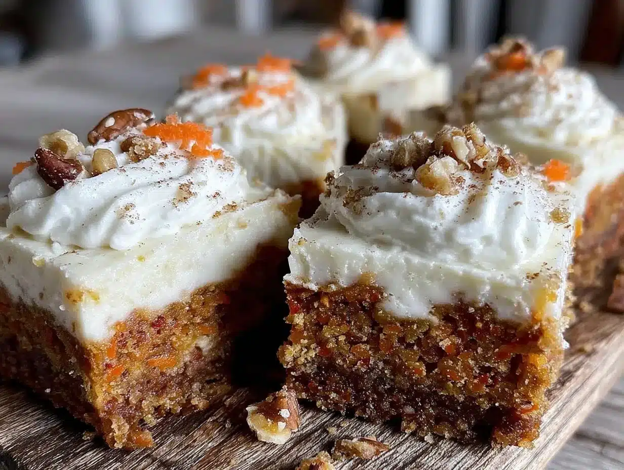 creamy carrot cake cheesecake bars preparation steps
