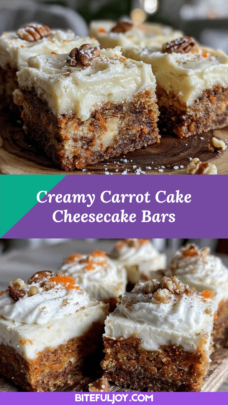 creamy carrot cake cheesecake bars recipe