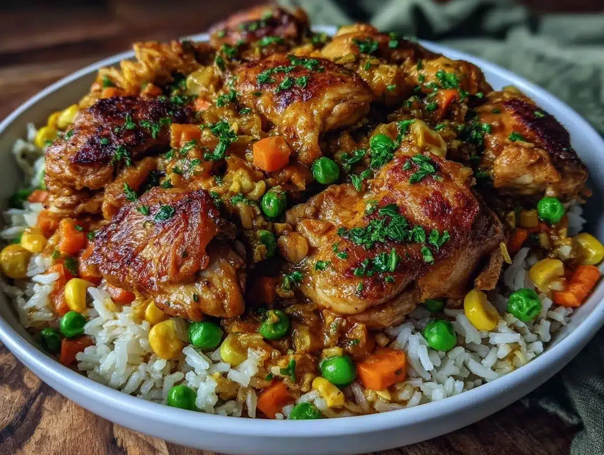 creamy crockpot chicken and rice preparation steps