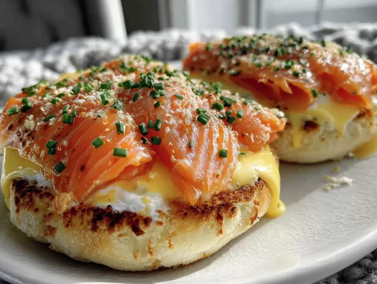 creamy eggs benedict with smoked salmon preparation steps