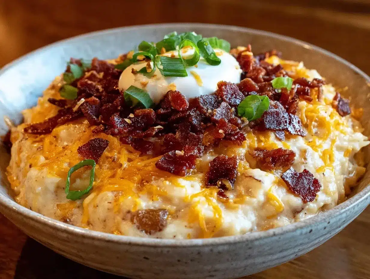 creamy loaded baked potato soup with bacon preparation steps