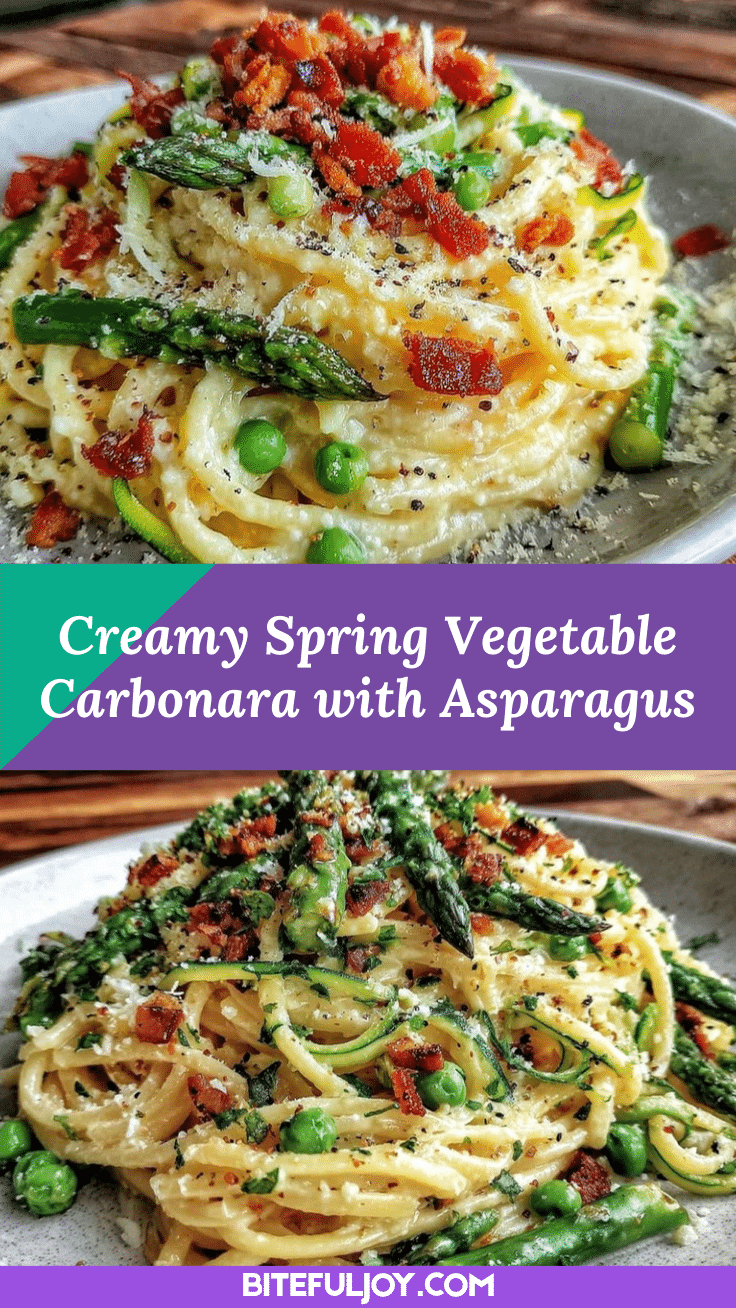 creamy spring vegetable carbonara recipe