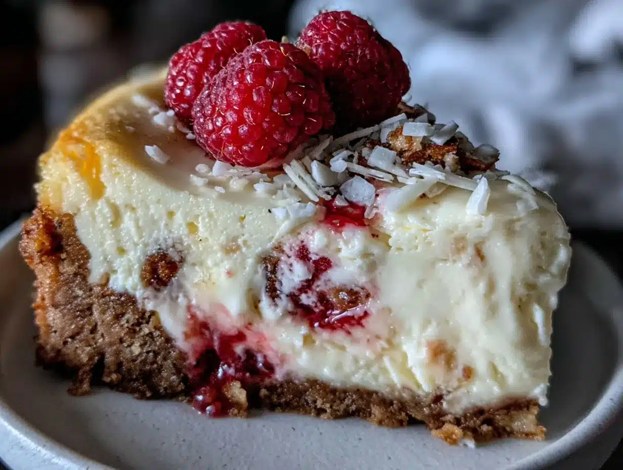 creamy white chocolate raspberry cheesecake preparation steps