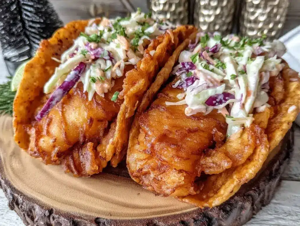 crispy fried fish tacos - featured image