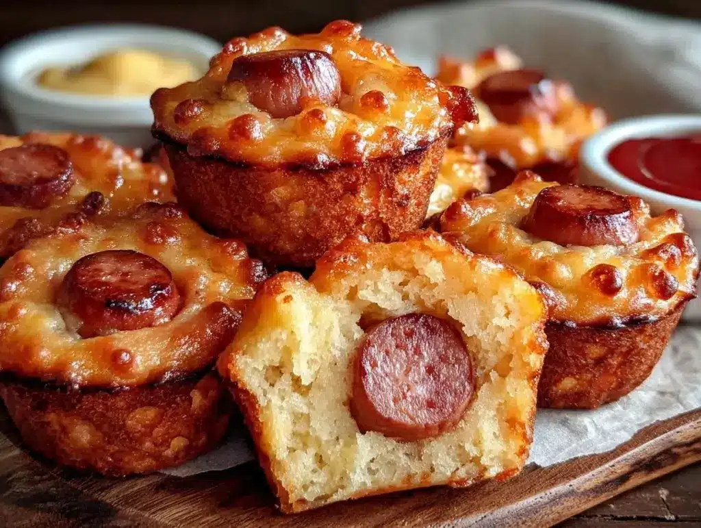 crispy mini corn dog muffins - featured image