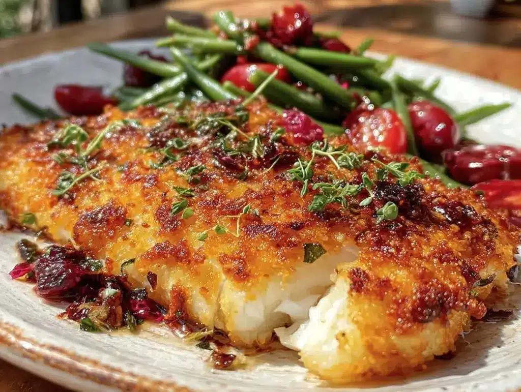 crispy parmesan crusted tilapia - featured image