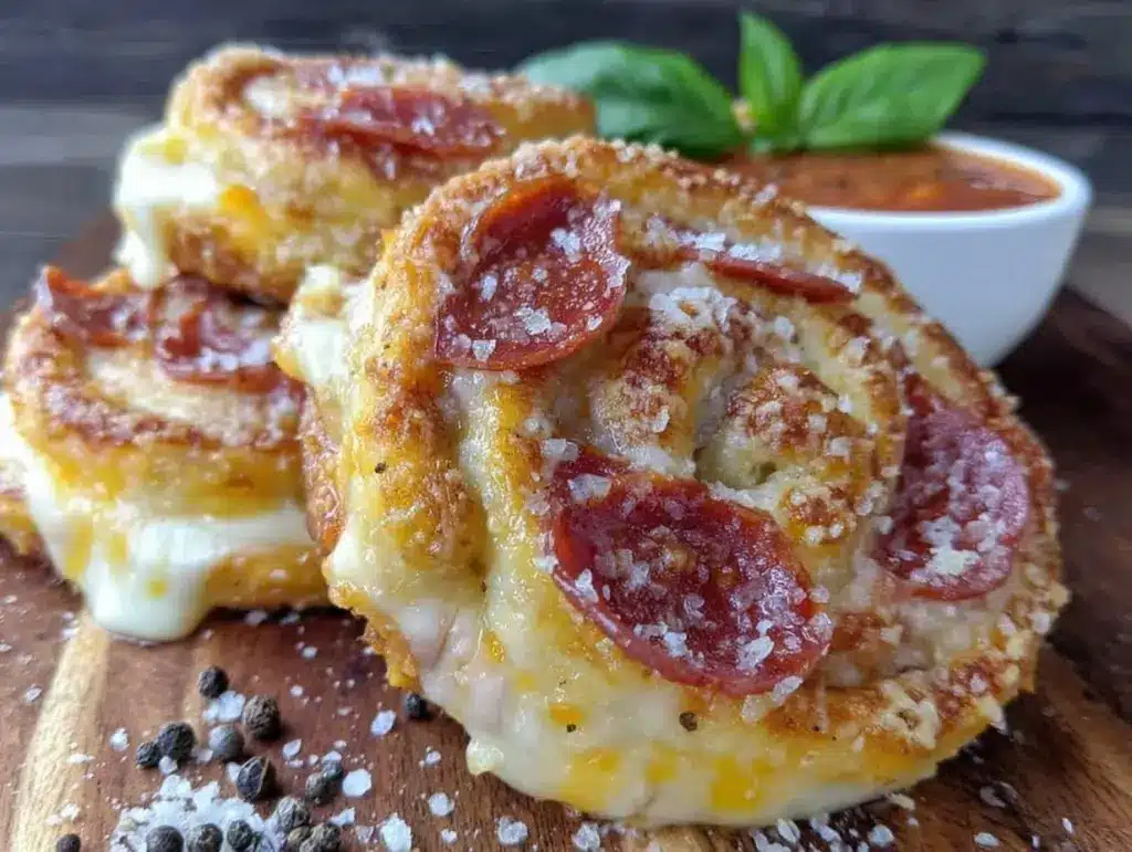 crispy pepperoni pizza roll-ups - featured image