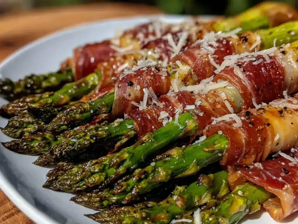 crispy prosciutto-wrapped asparagus - featured image