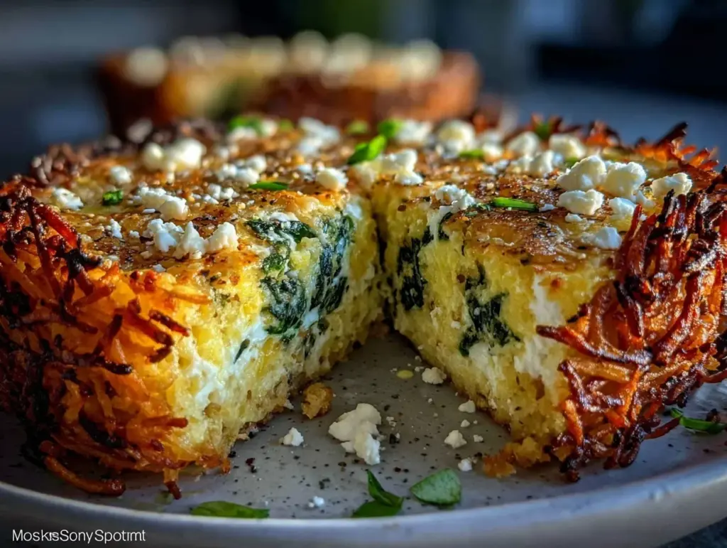crispy spinach and feta quiche - featured image