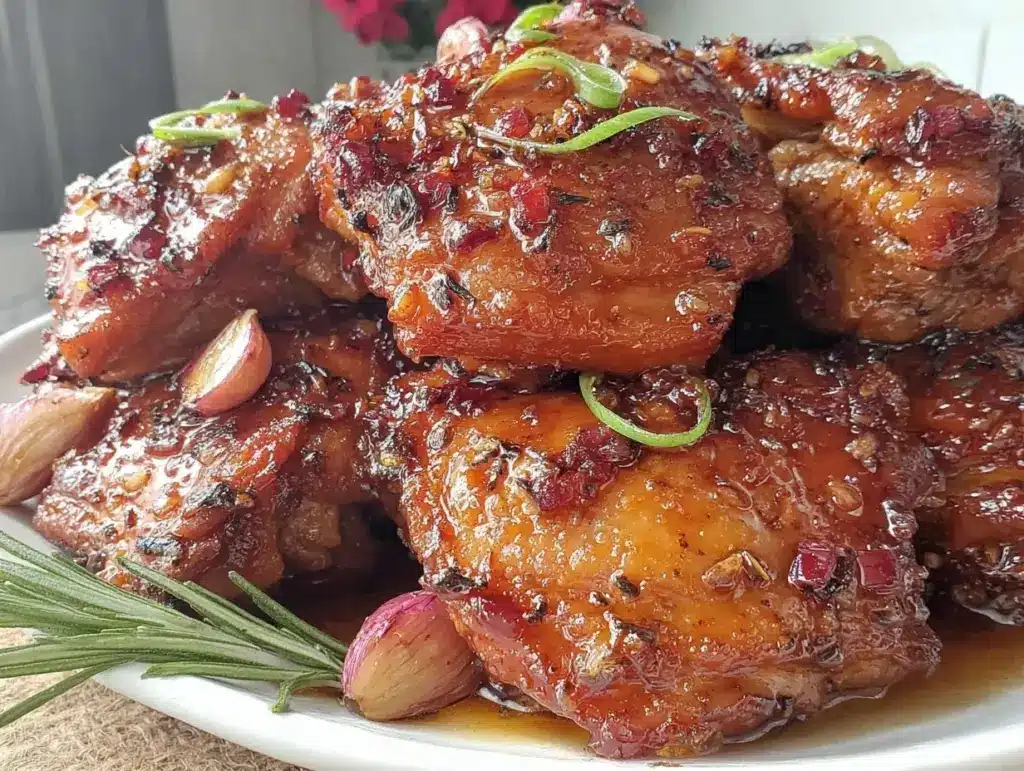 crockpot honey garlic chicken thighs - featured image