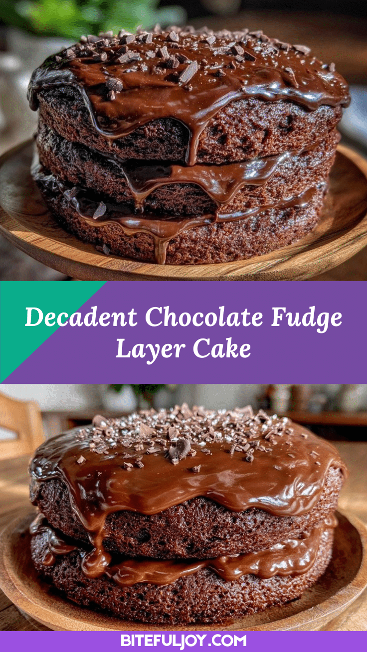 decadent chocolate fudge layer cake recipe