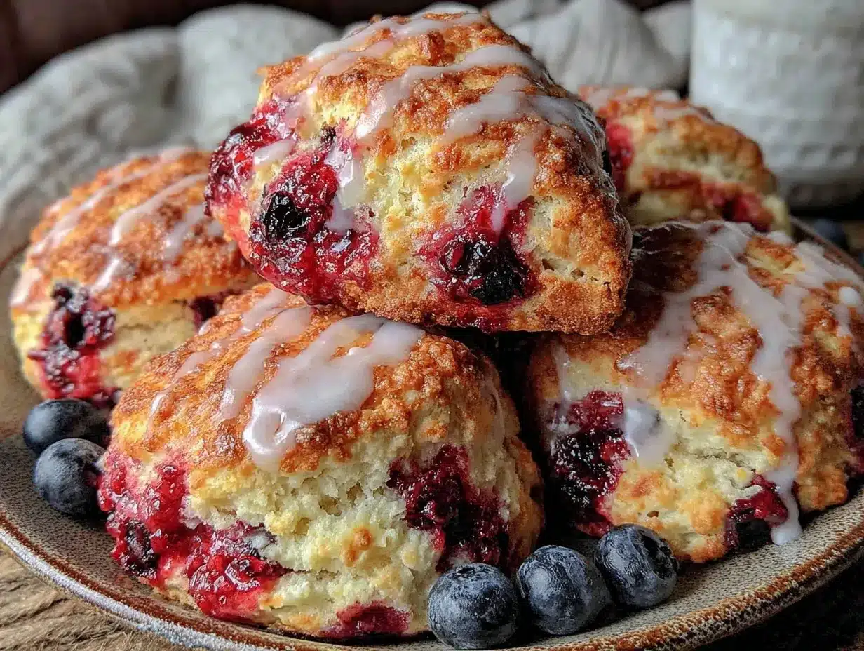 fluffy lemon blueberry scones preparation steps