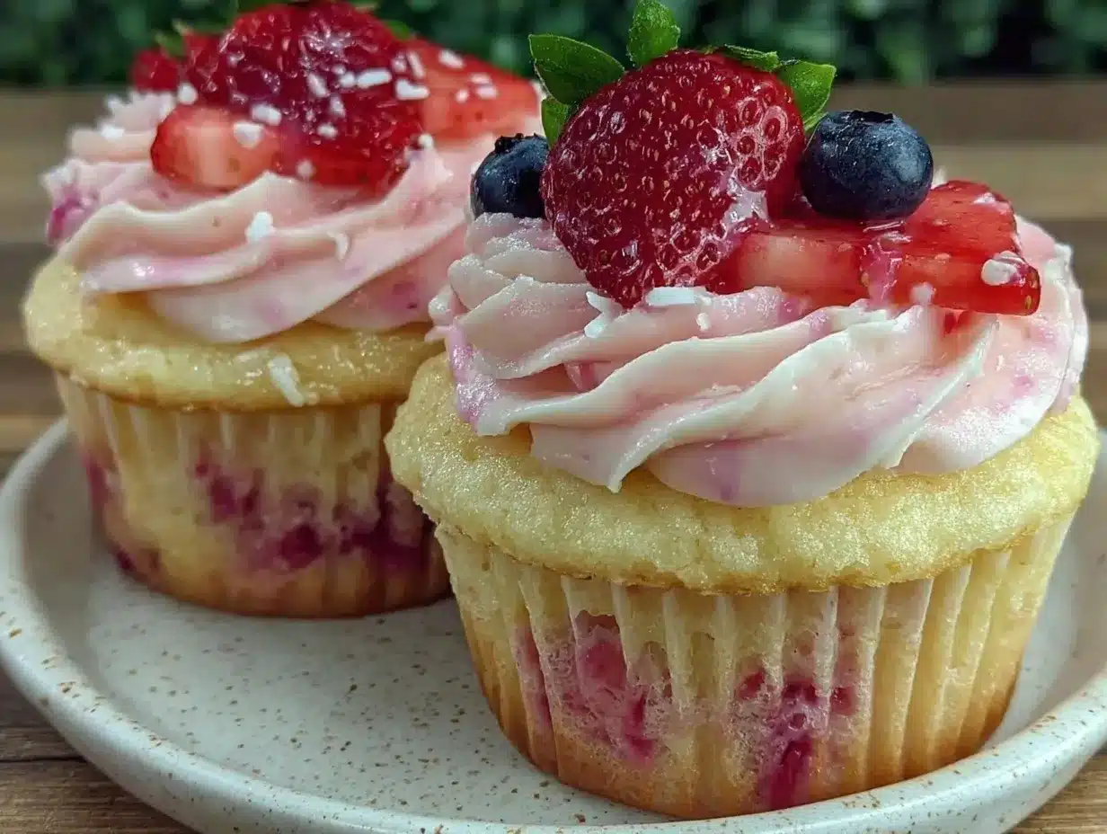 fluffy strawberry champagne cupcakes preparation steps