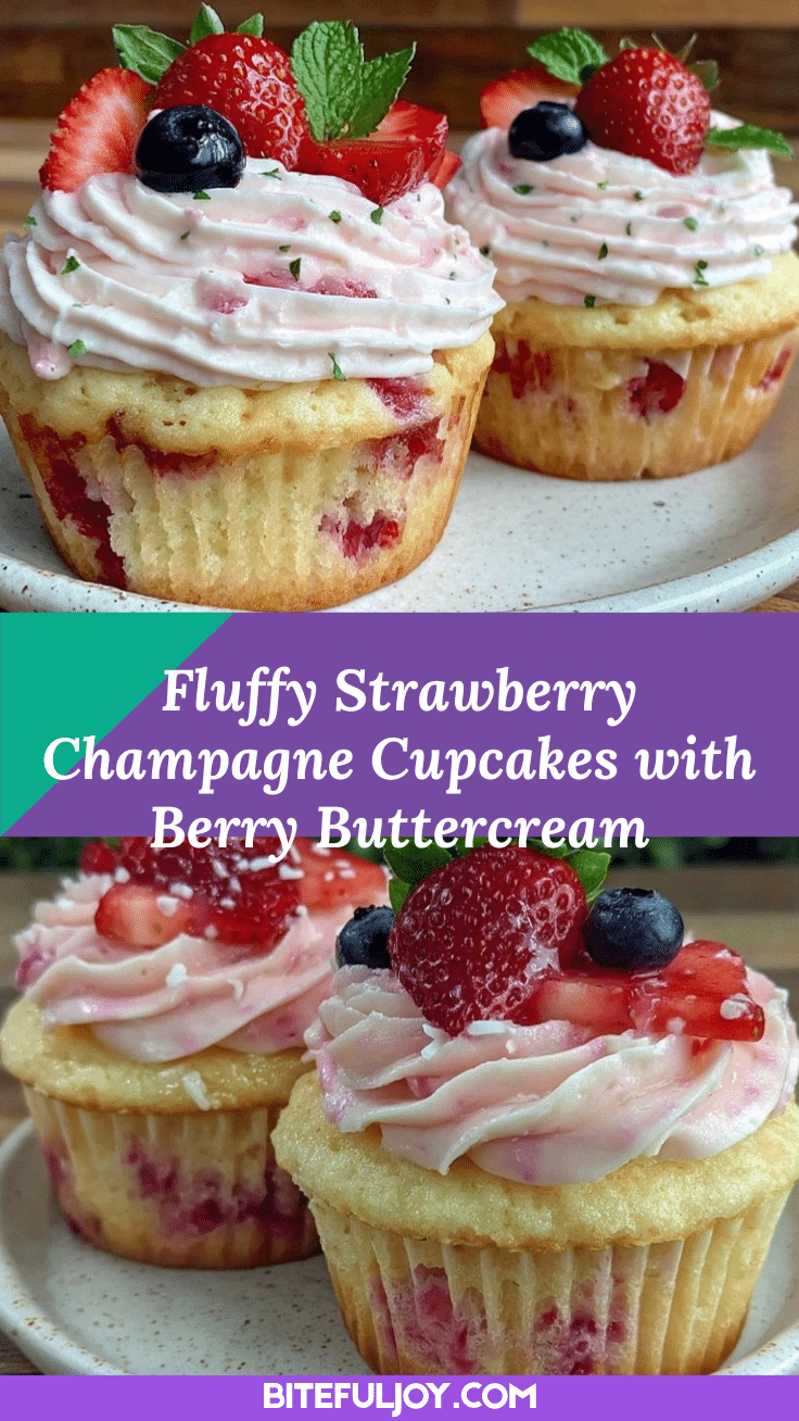 fluffy strawberry champagne cupcakes recipe