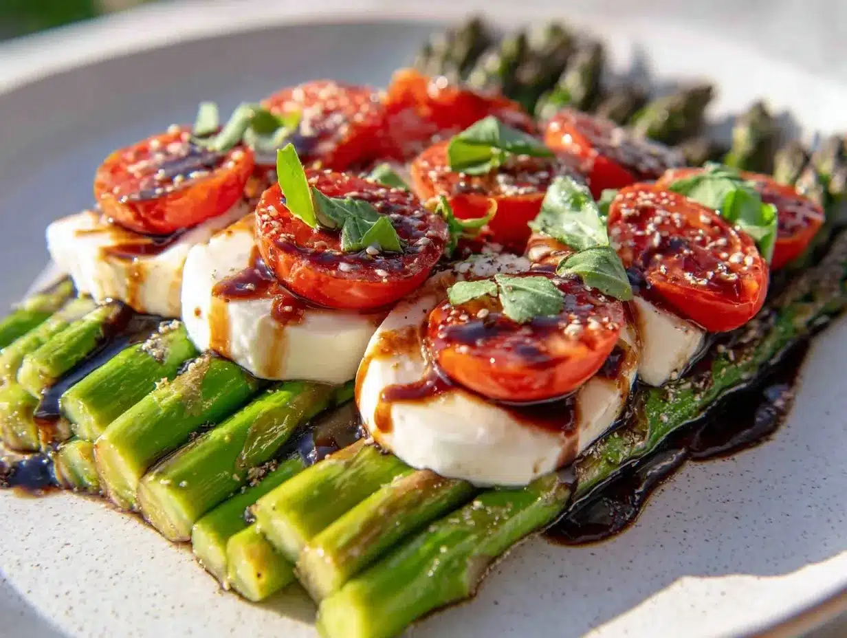 Fresh Asparagus Caprese Salad preparation steps