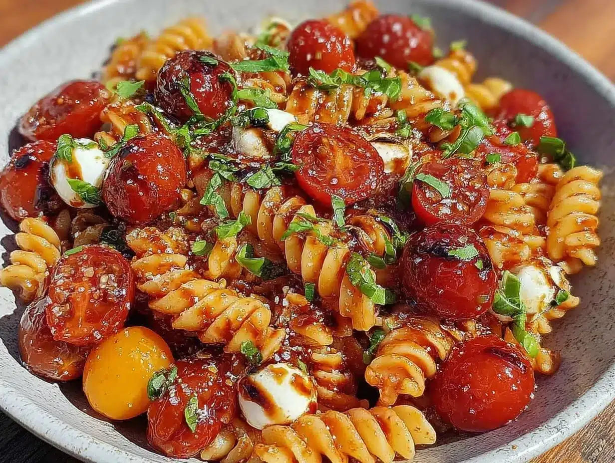 fresh caprese pasta salad preparation steps