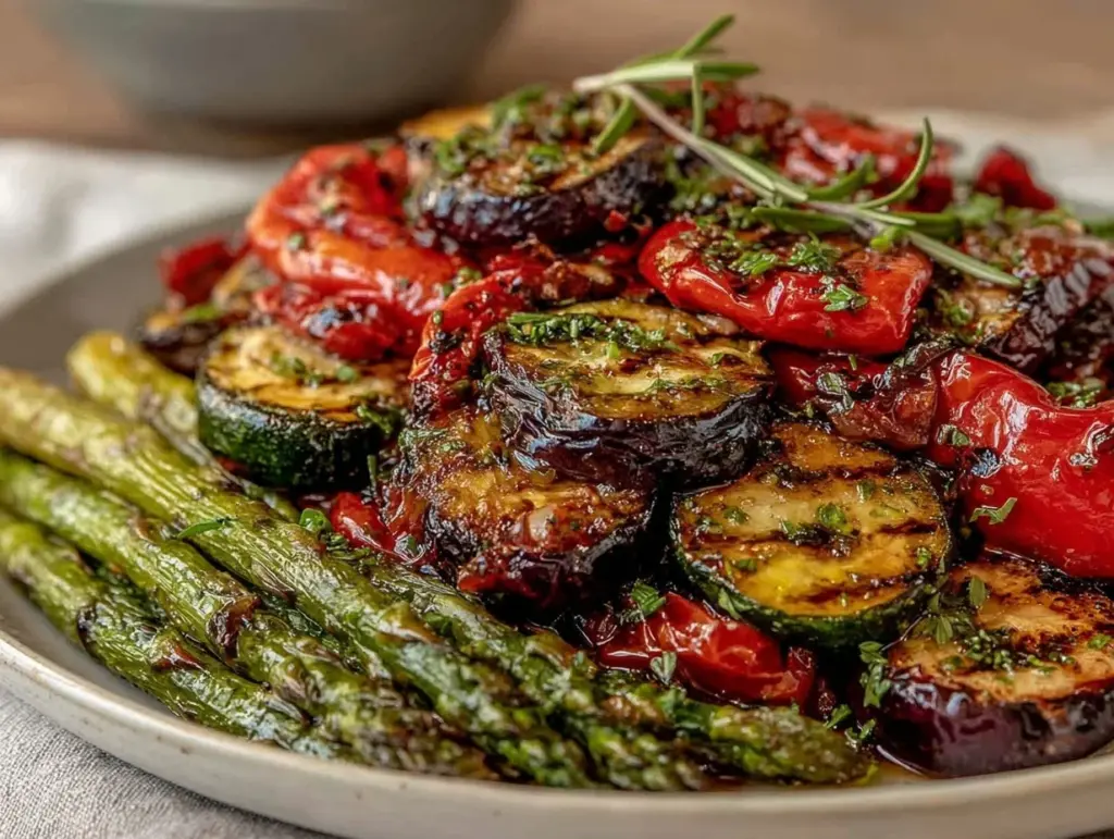 fresh grilled vegetable platter - featured image