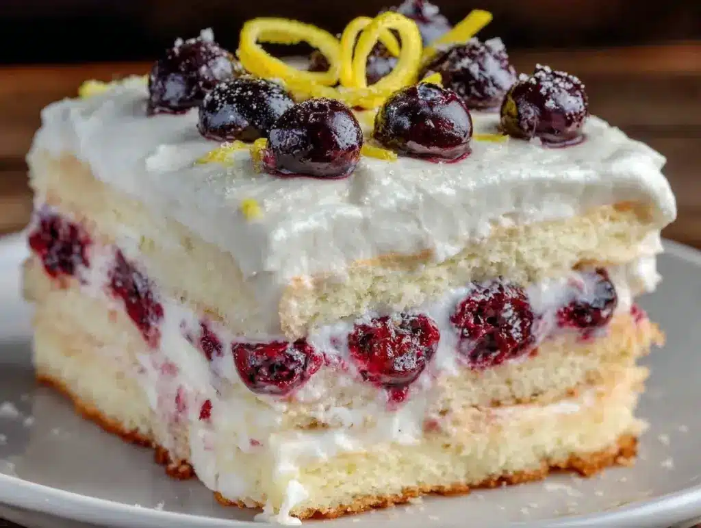 fresh lemon blueberry icebox cake - featured image