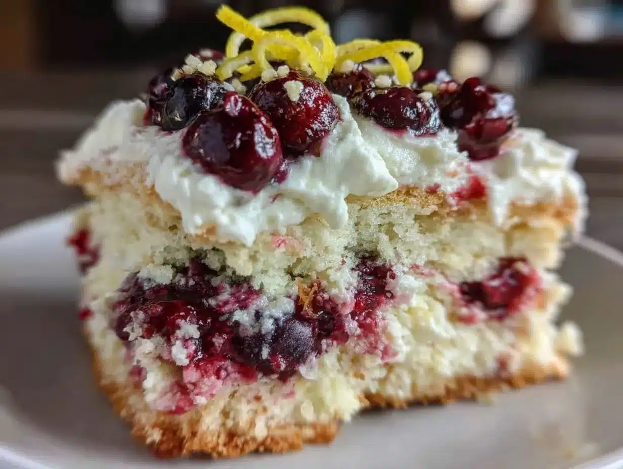 fresh lemon blueberry icebox cake preparation steps