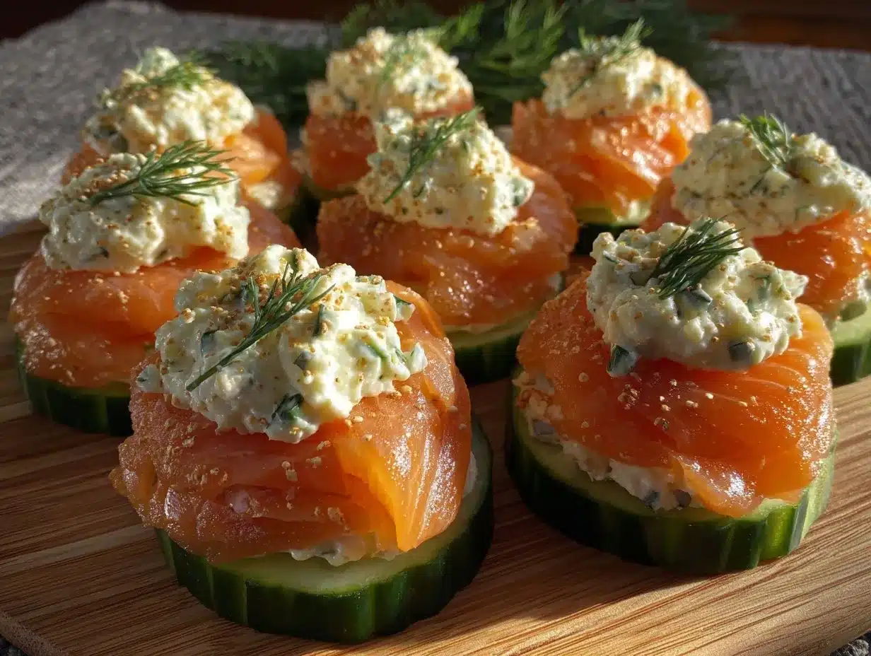 fresh smoked salmon cucumber bites preparation steps
