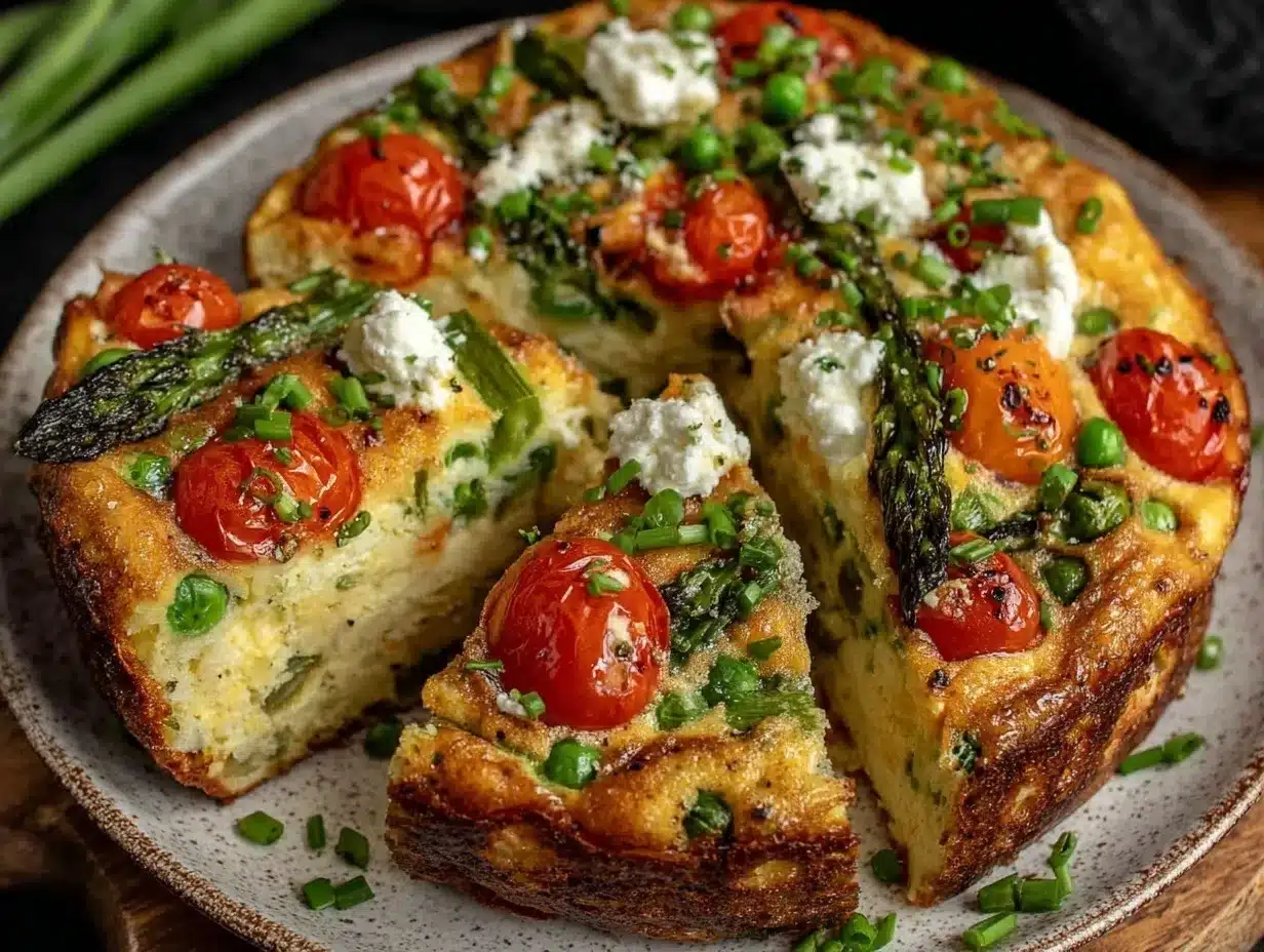 fresh spring vegetable frittata preparation steps