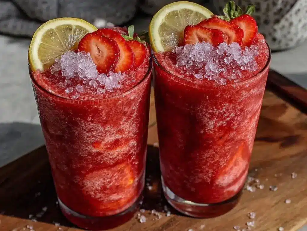 frozen strawberry lemonade slushies recipe - featured image