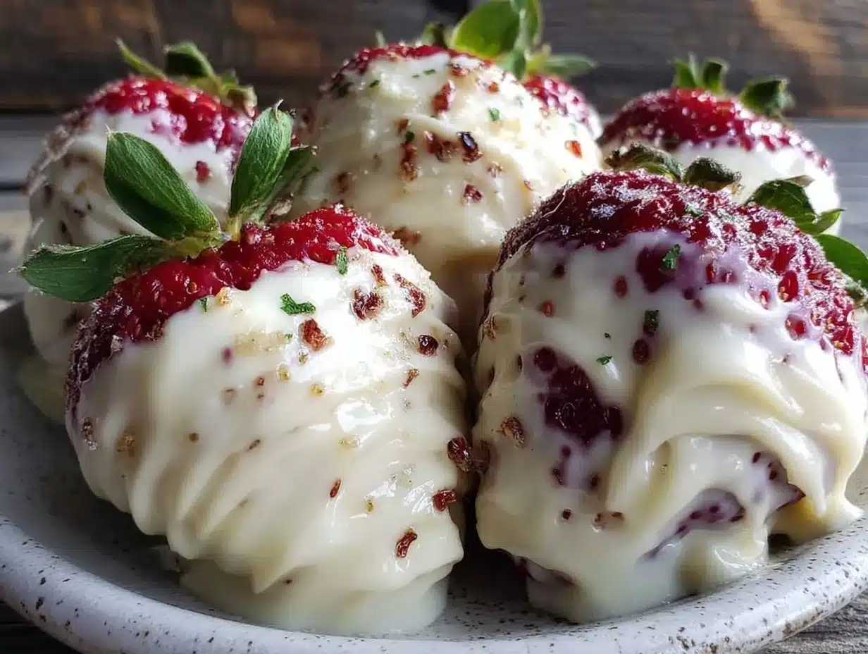 frozen yogurt-covered strawberries preparation steps