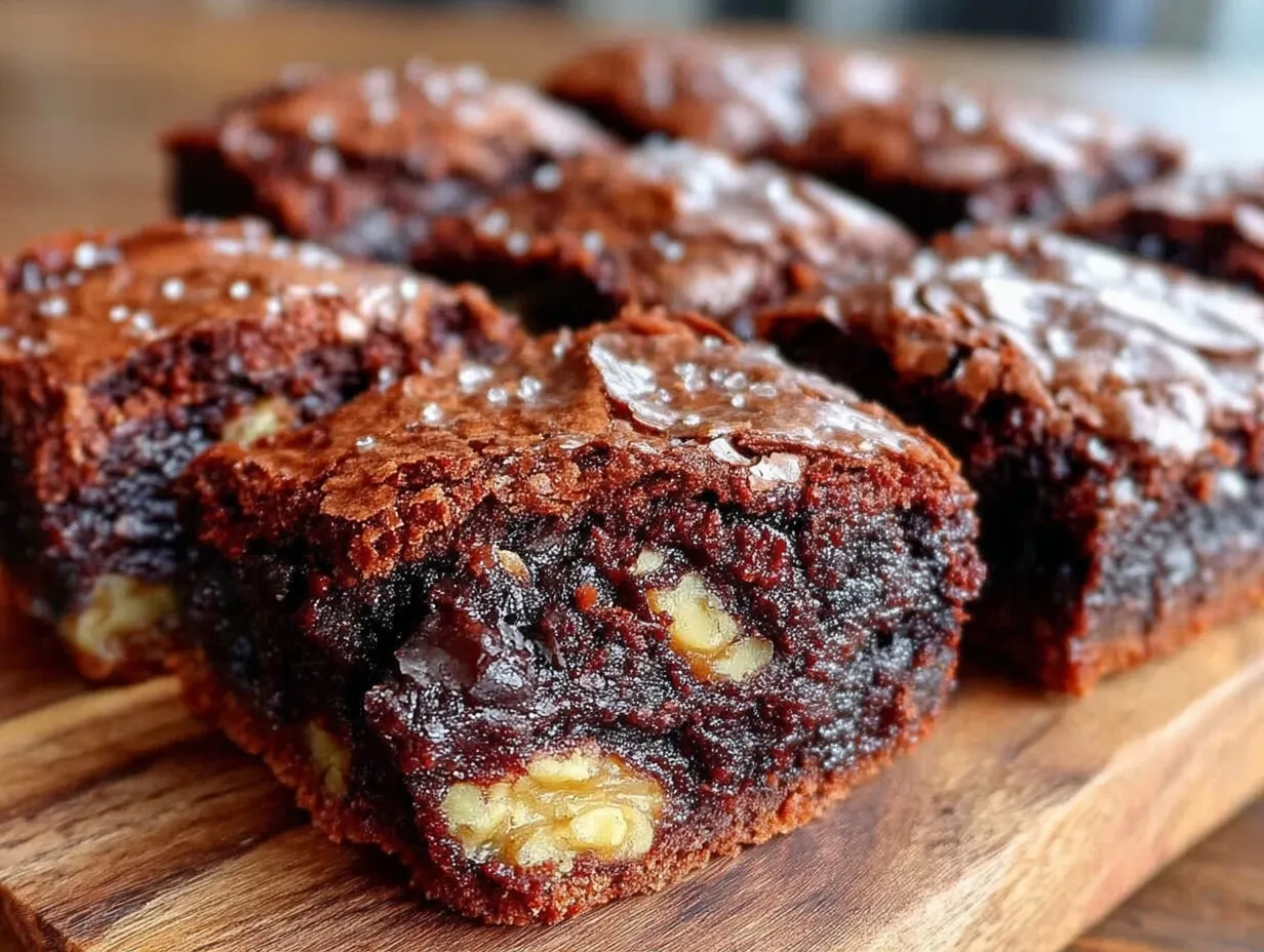 fudgy dark chocolate brownies with walnuts preparation steps